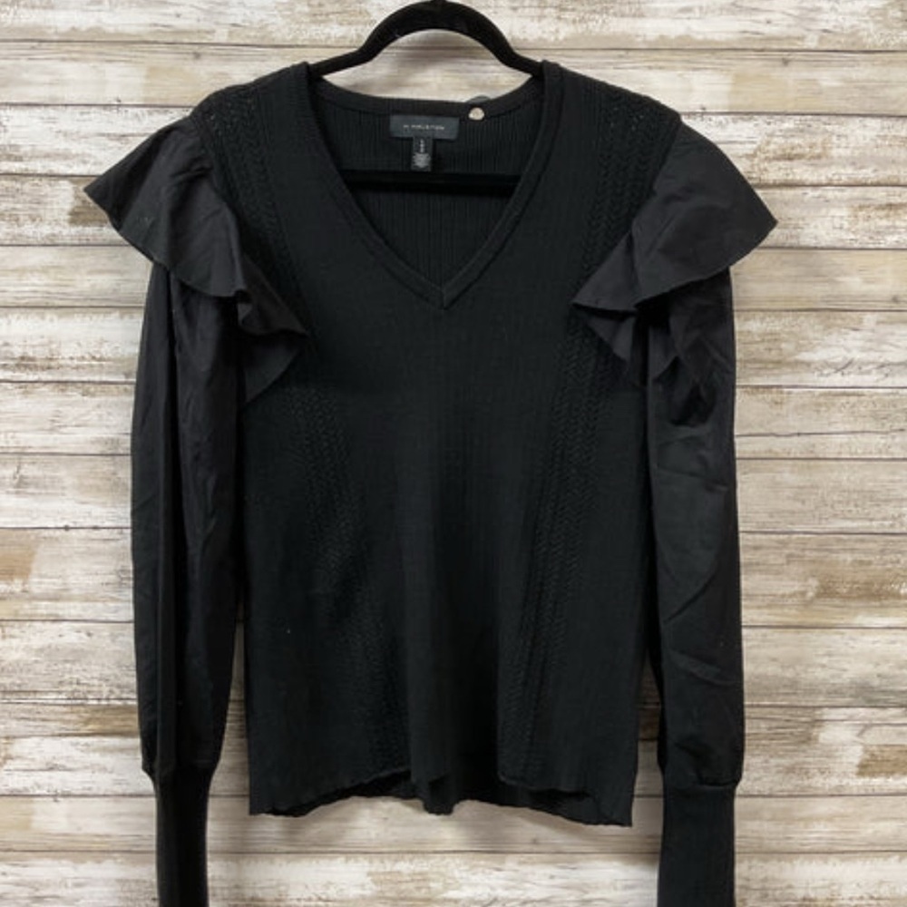 H by Halston Elegant Black Long Sleeve Top